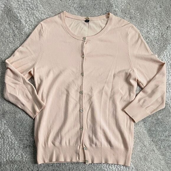 Ann Taylor Ann Round Neck Button Down Cardigan Petite - Picture 2 of 12